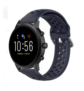 Fossil Gen 4 Explorist (HR) siliconen bandje met gaatjes (donkerblauw)