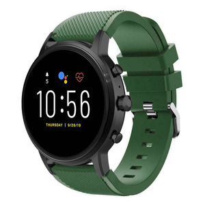 Fossil Gen 4 Explorist (HR) Silicone Strap (Army Green)
