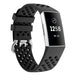 Fitbit Charge 4 siliconen bandje met gaatjes (zwart)