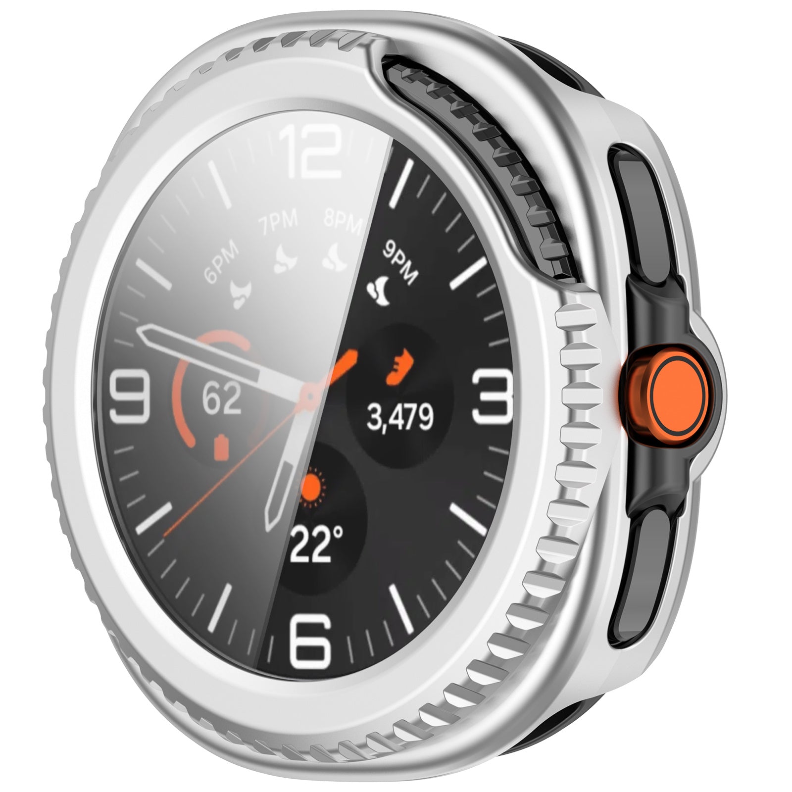 Samsung Galaxy Watch 8 Classic hard case met glas (zilver)