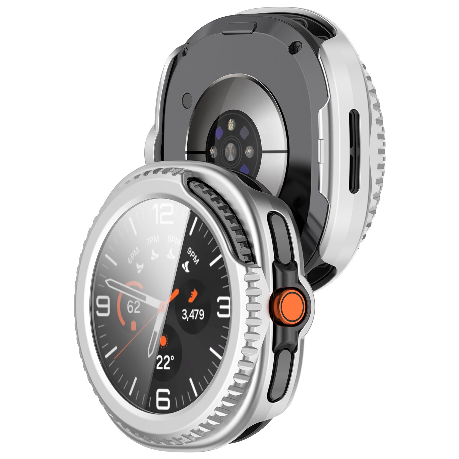 Samsung Galaxy Watch 8 Classic hard case met glas (zilver)