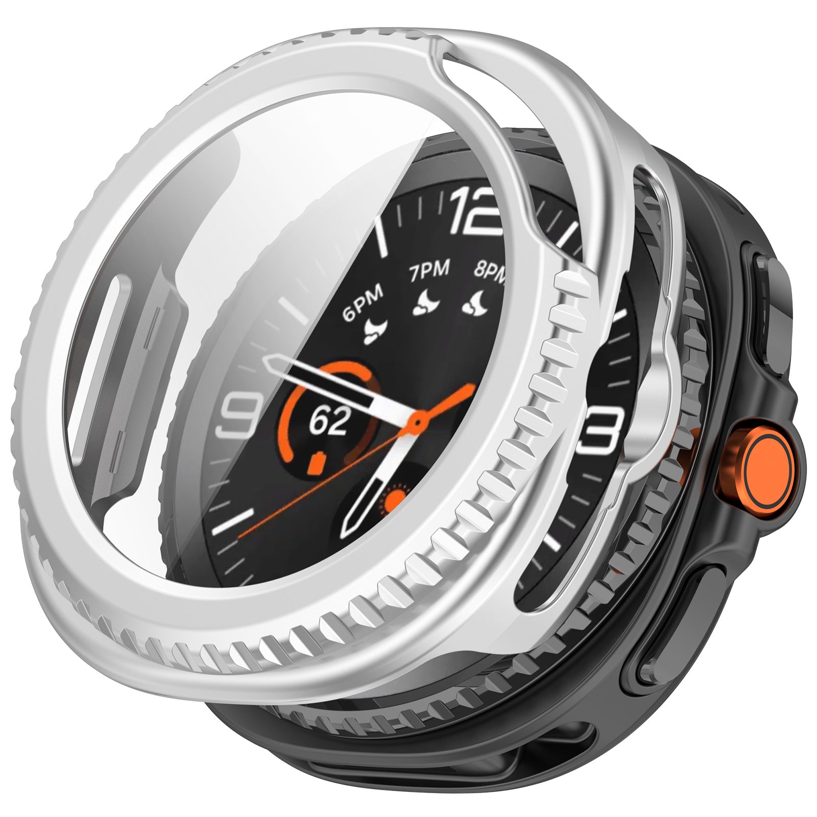 Samsung Galaxy Watch 8 Classic hard case met glas (zilver)