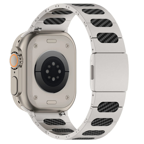 Apple Watch Ultra Refined Steel Hybrid Strap (Silver/Carbon)