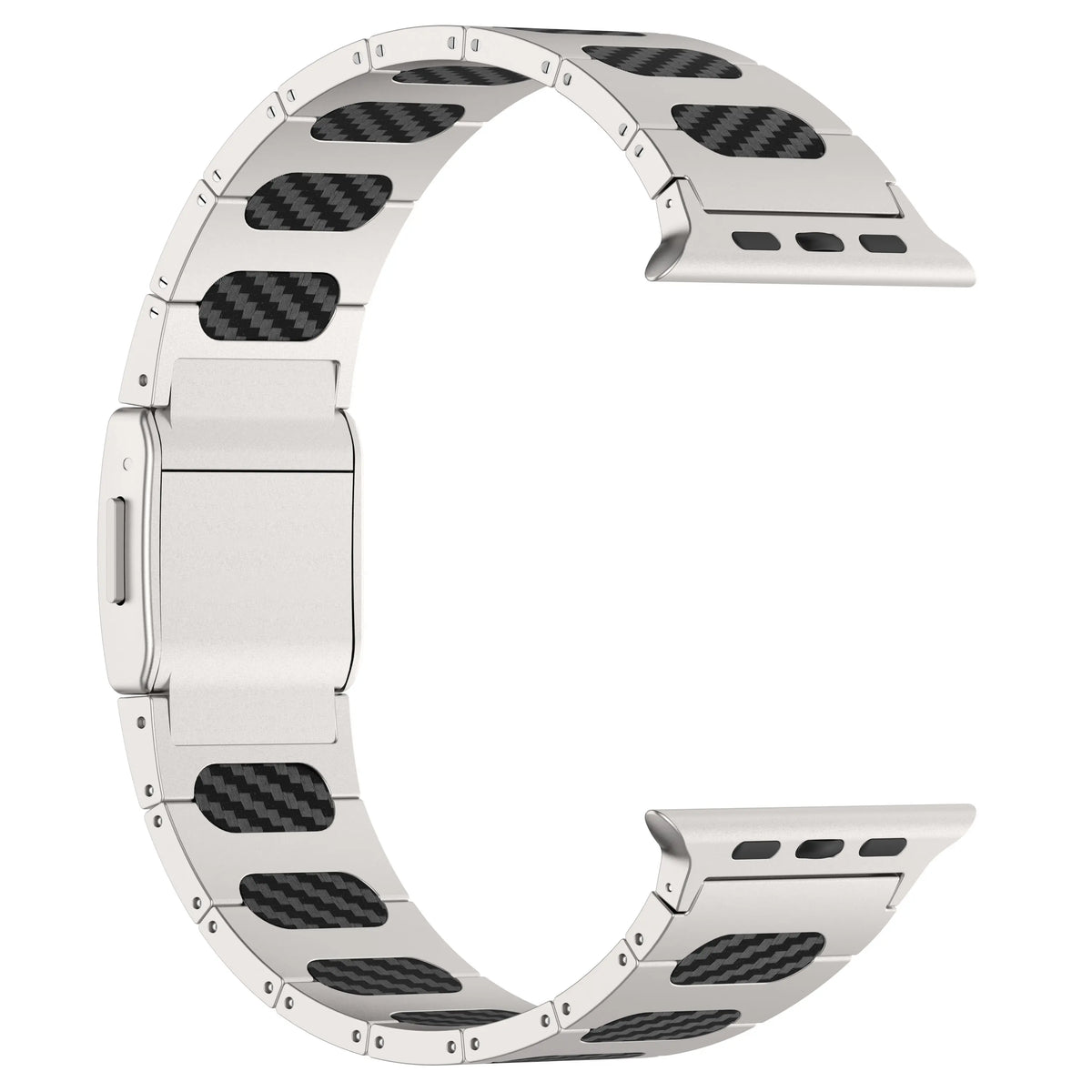Apple Watch Refined Steel Hybrid Strap (Silver/Carbon)