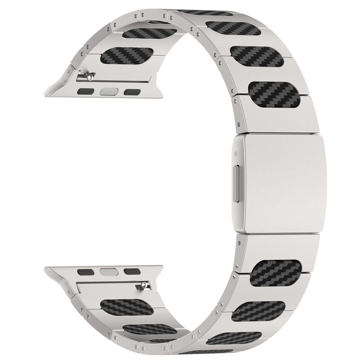 Apple Watch Refined Steel Hybrid Strap (Silver/Carbon)
