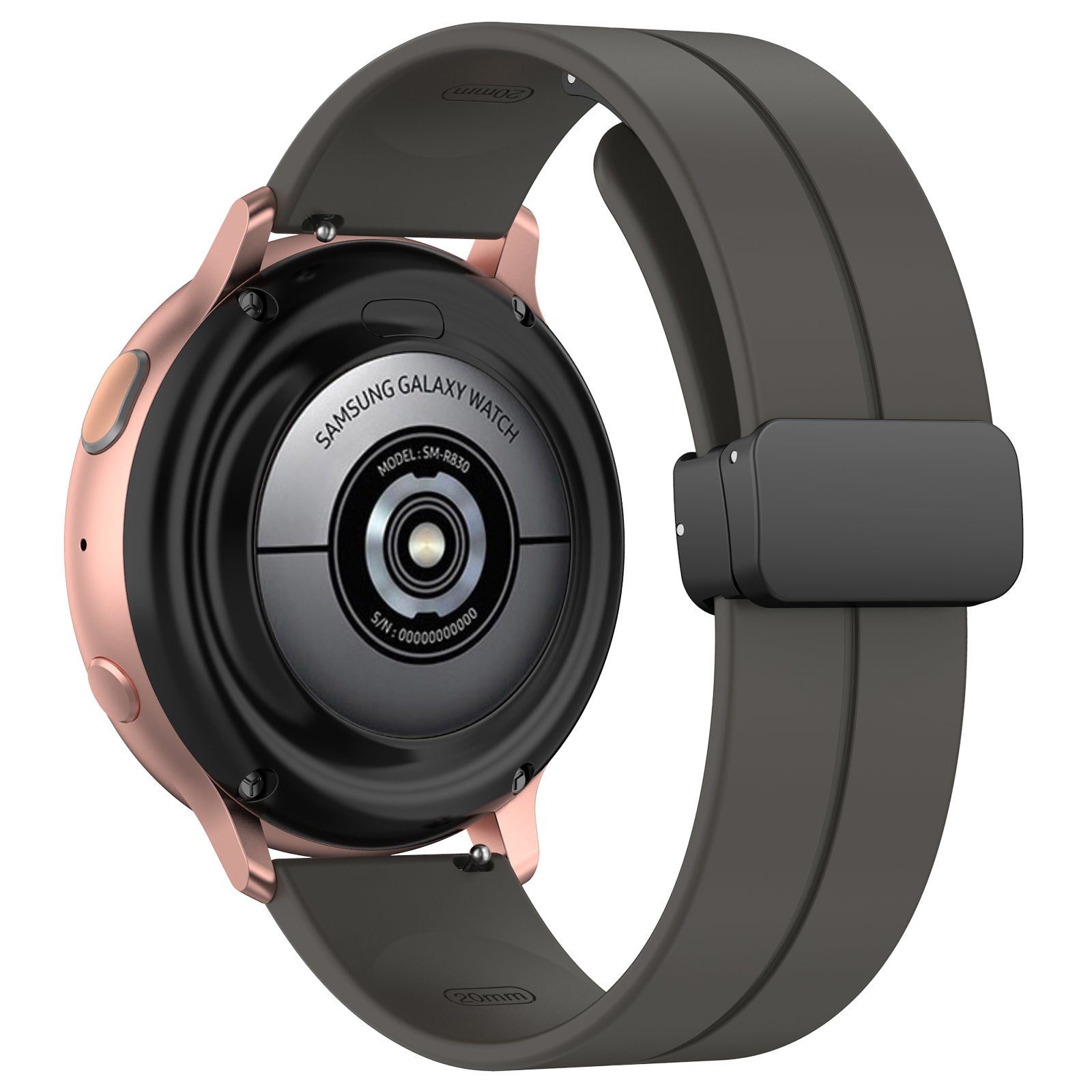Coros Apex 42mm D-buckle siliconen bandje (donkergrijs)