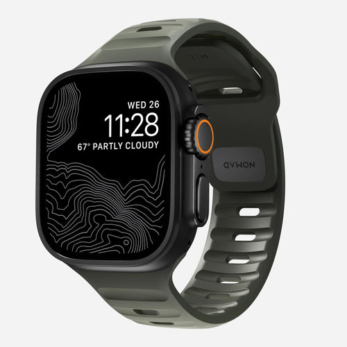 Nomad Sport Apple Watch siliconen bandje (ash green)