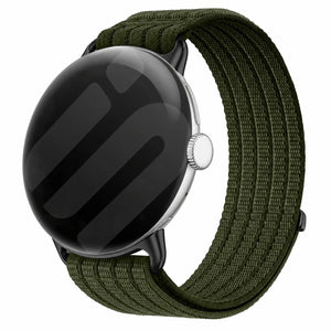 Google Pixel Watch 3 - 45mm ultradunne nylon band (donkergroen)