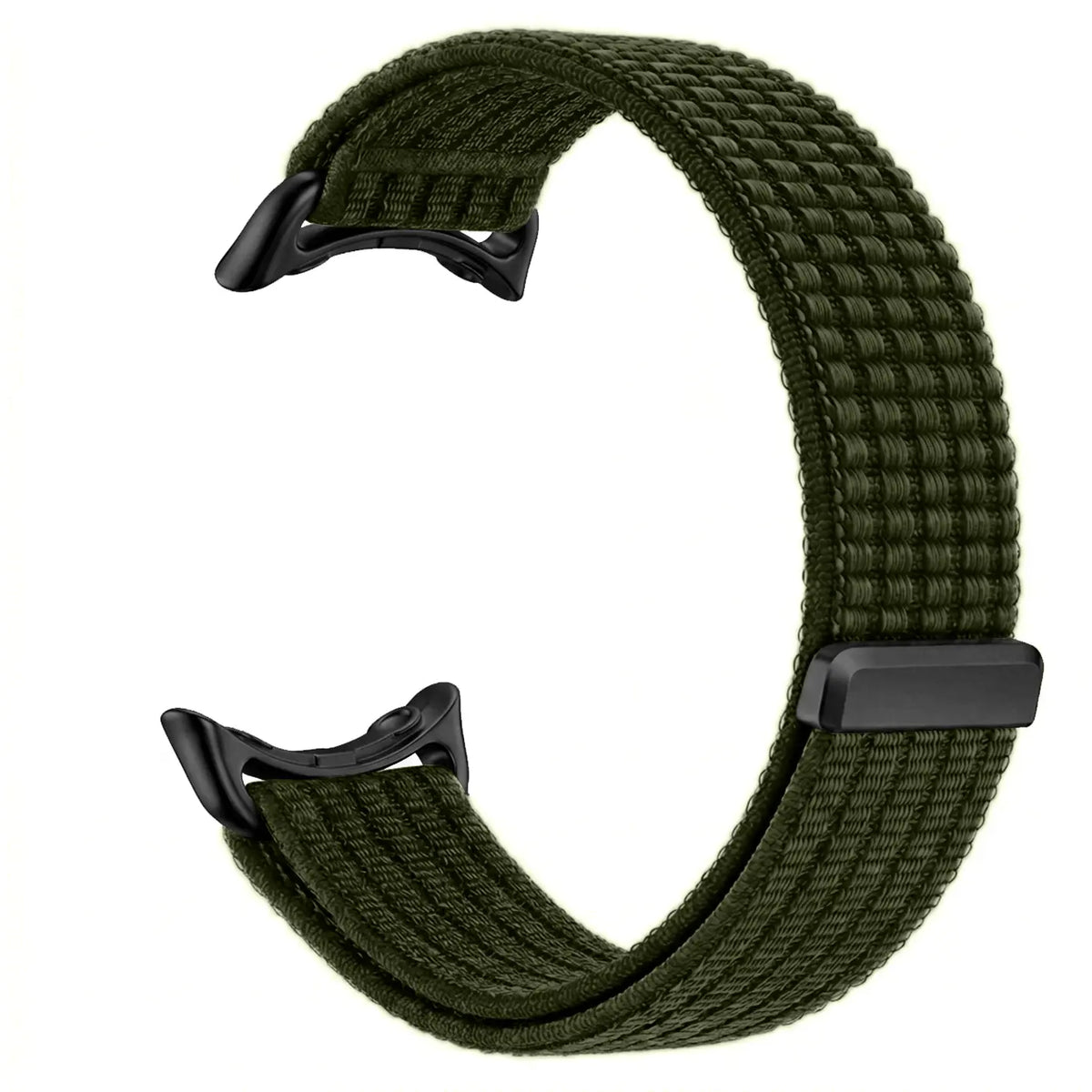 Google Pixel Watch 3 - 45mm ultradunne nylon band (donkergroen)