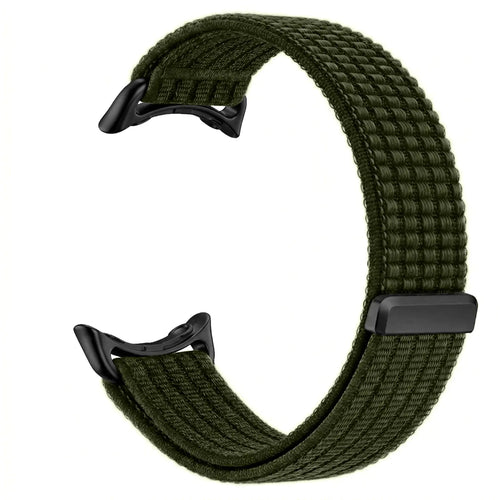 Google Pixel Watch 5 - 45mm ultradunne nylon band (donkergroen)