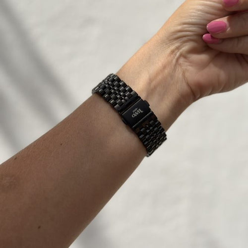 xoxo Wildhearts Fossil Gen 5e 44mm stalen bandje (zwart)