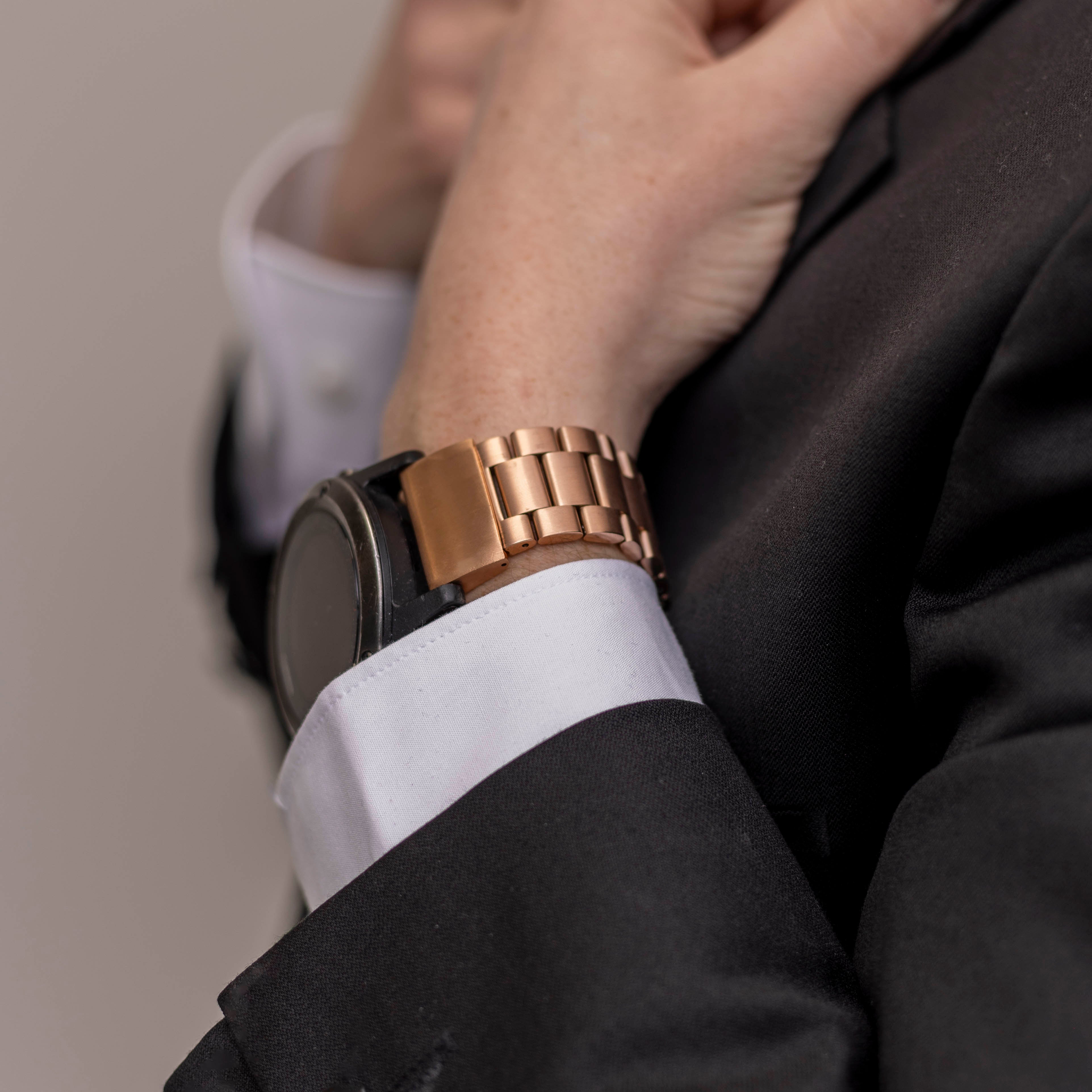 Garmin Fenix 5x / 6x stalen band (rosé goud)