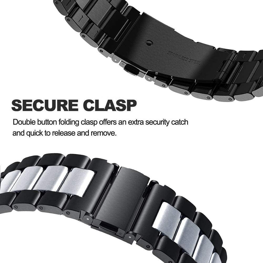 Amazfit Bip 6 stalen band (zwart/zilver)