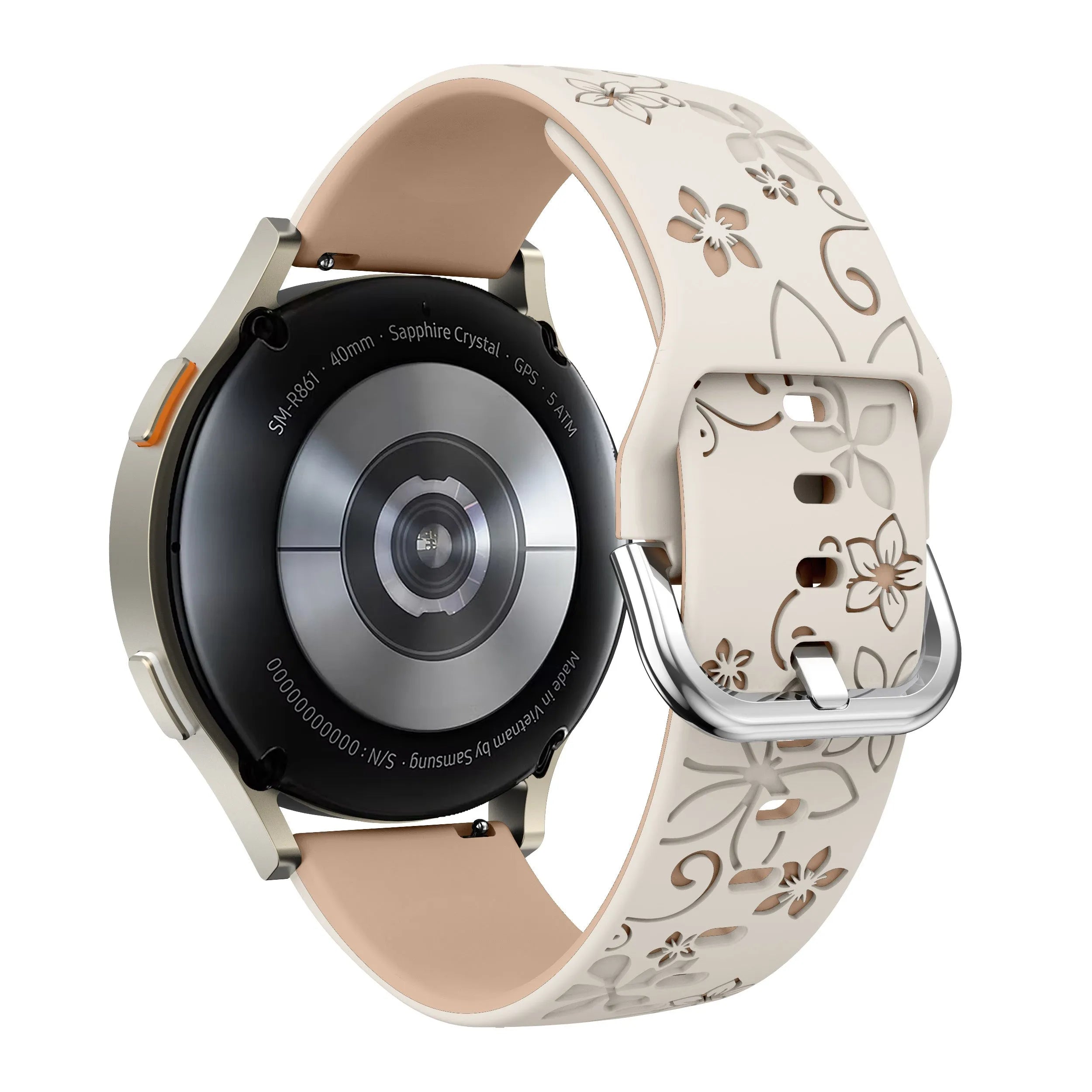 Oppo Watch X2 Mini Flower siliconen band (sterrenlicht/beige)