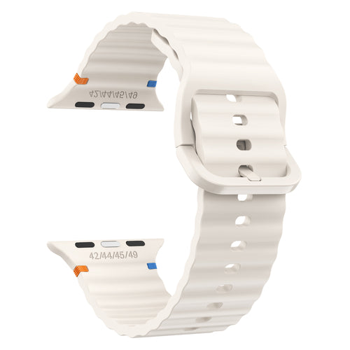 Apple Watch Wave siliconen bandje (sterrenlicht)