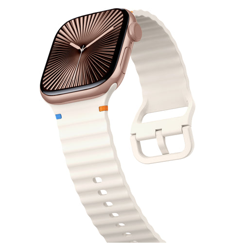Apple Watch Wave siliconen bandje (sterrenlicht)