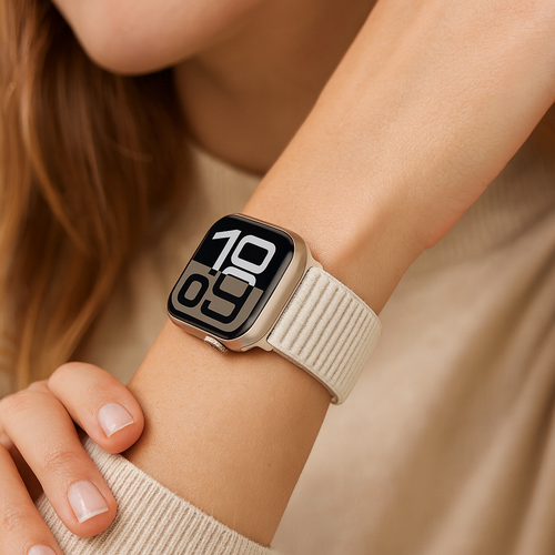 Apple Watch Ultra wave nylon bandje (sterrenlicht)