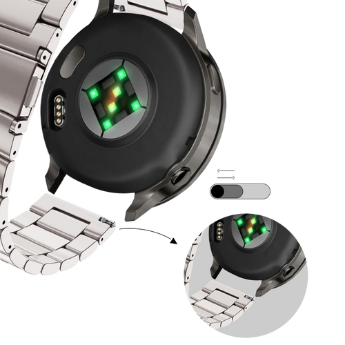 Bandz Garmin Vivomove Luxe stalen band 'Classic' (sterrenlicht)