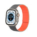 Apple Watch Ultra magnetisch siliconen bandje (grijs/oranje)