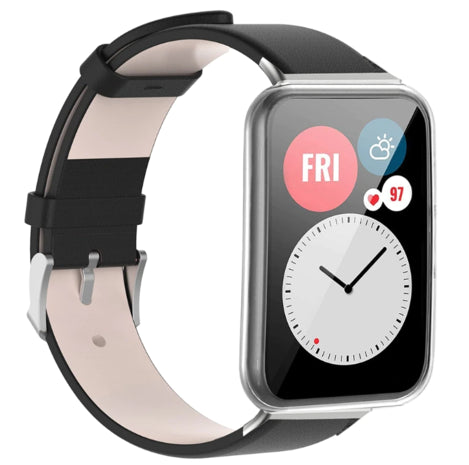 Huawei Watch Fit SE leren bandje (zwart)