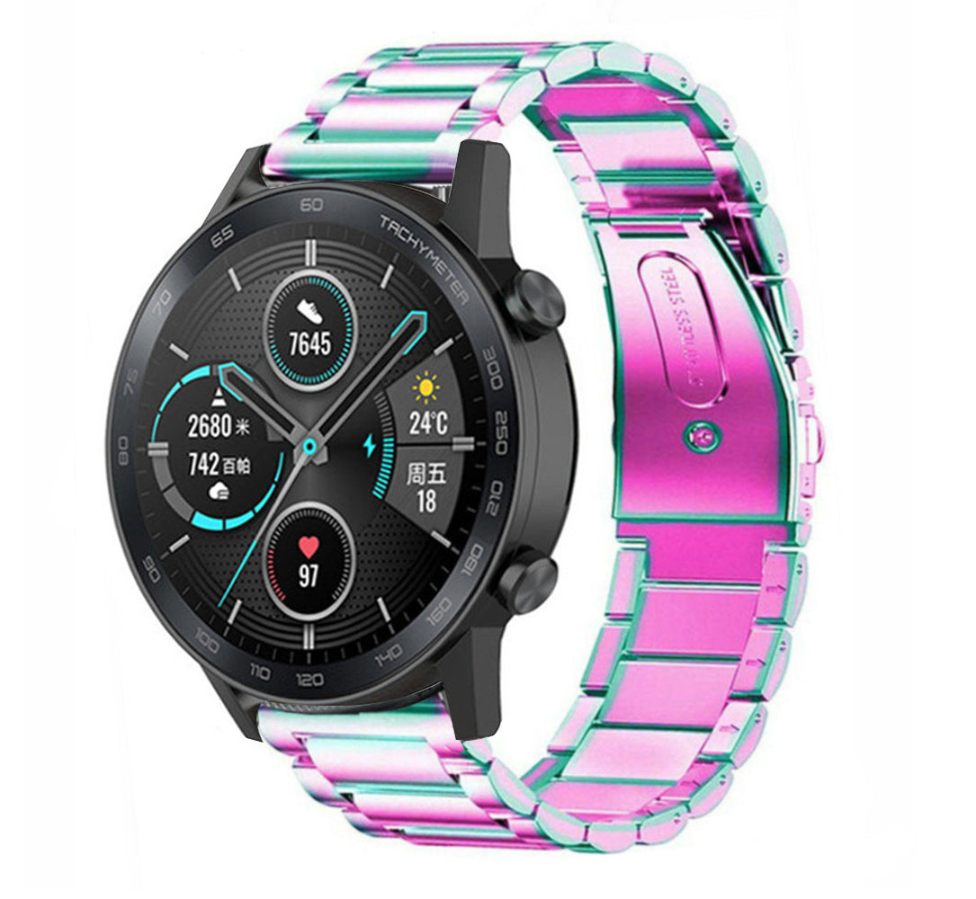 Honor Magic Watch 2 stalen band (regenboog)