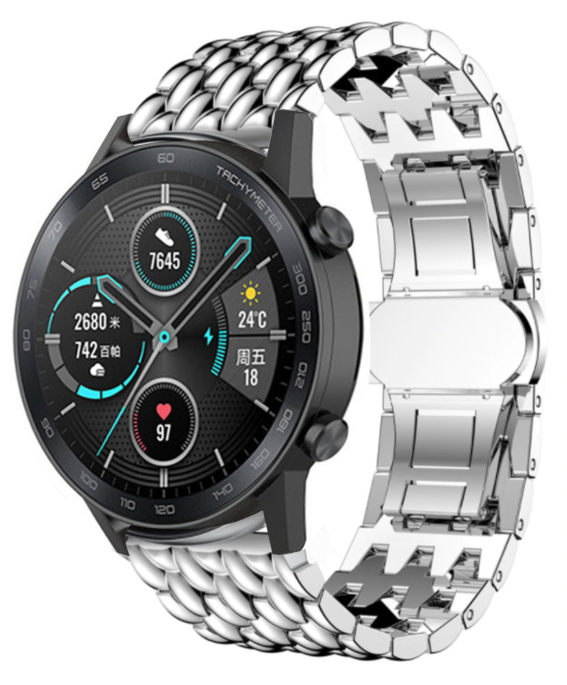 Honor Magic Watch 2 stalen draak band (zilver)