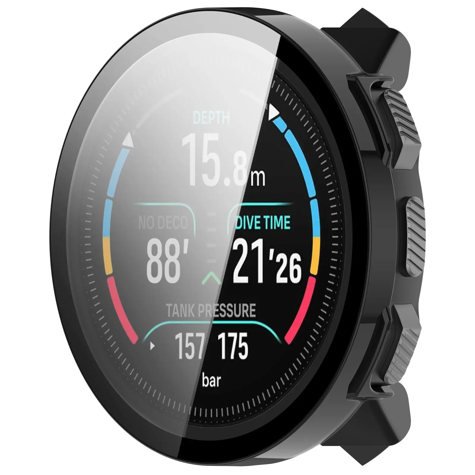 Suunto Nautic S hard case met glas (zwart)