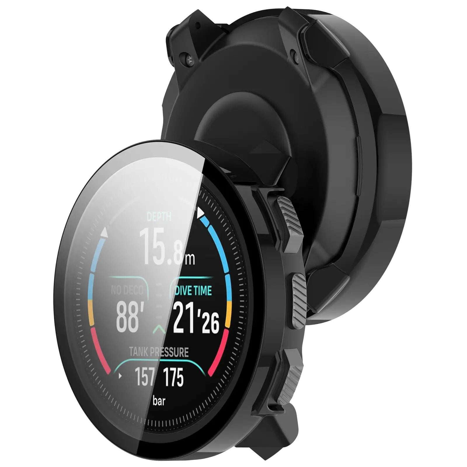 Suunto Nautic S hard case met glas (zwart)