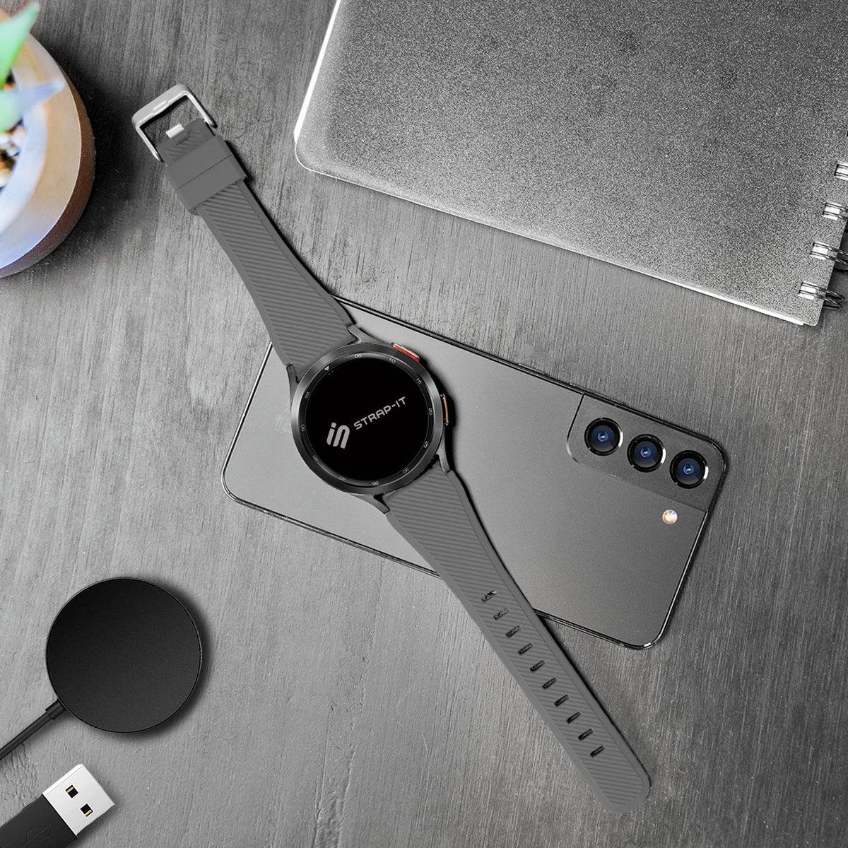 Coros Apex 46mm Twill Silicone Strap (Grey)