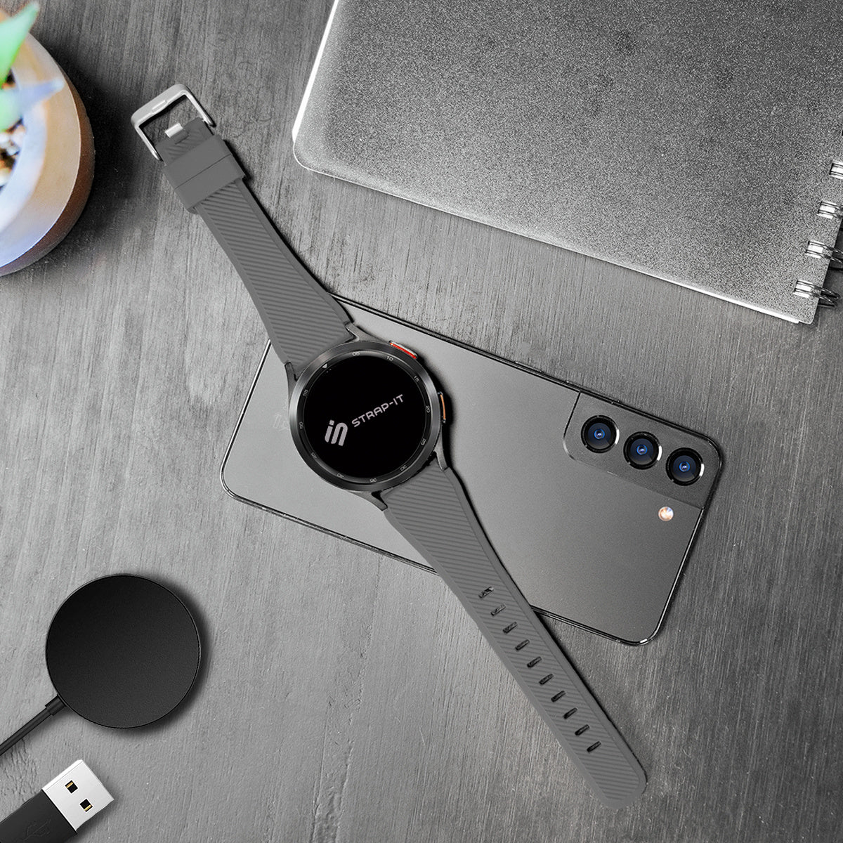 Amazfit Bip U (Pro) twill siliconen bandje (grijs)