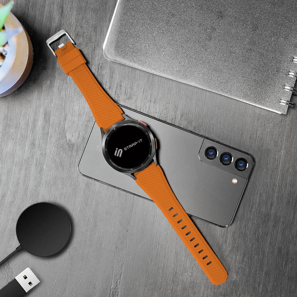 Fossil Gen 4 Explorist (HR) siliconen bandje (oranje)