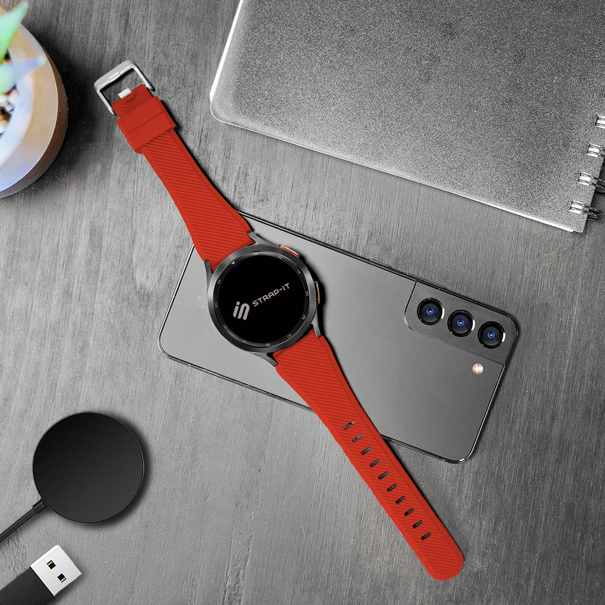 Withings Steel HR - 40mm twill siliconen bandje (rood)