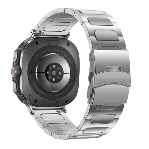 Bandz Samsung Galaxy Watch Ultra 2 titanium band 'Deluxe' (zilver)