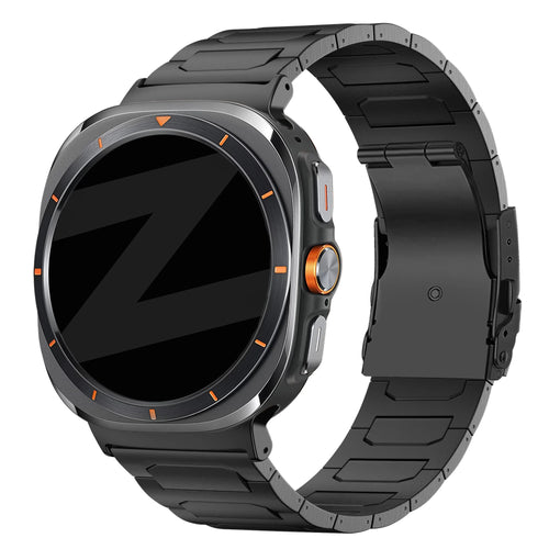 Bandz Samsung Galaxy Watch Ultra titanium band 'Deluxe' (zwart)