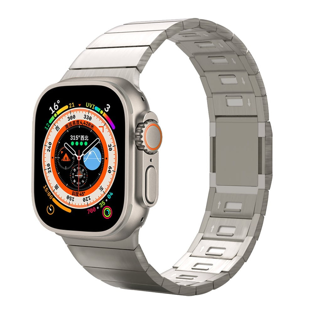Apple Watch 'One Bead' stalen band (titanium) - Main Image