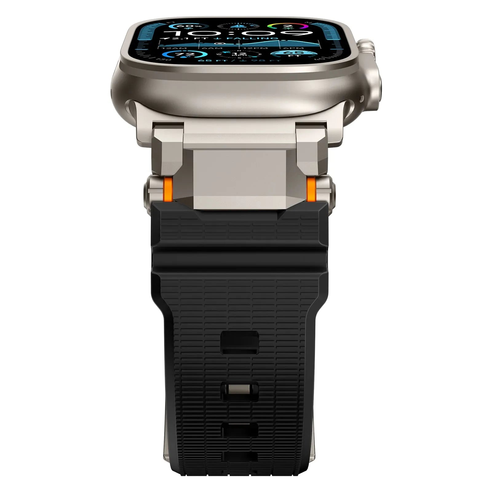 Apple Watch 'Adventurer' siliconen band (zwart met titanium)