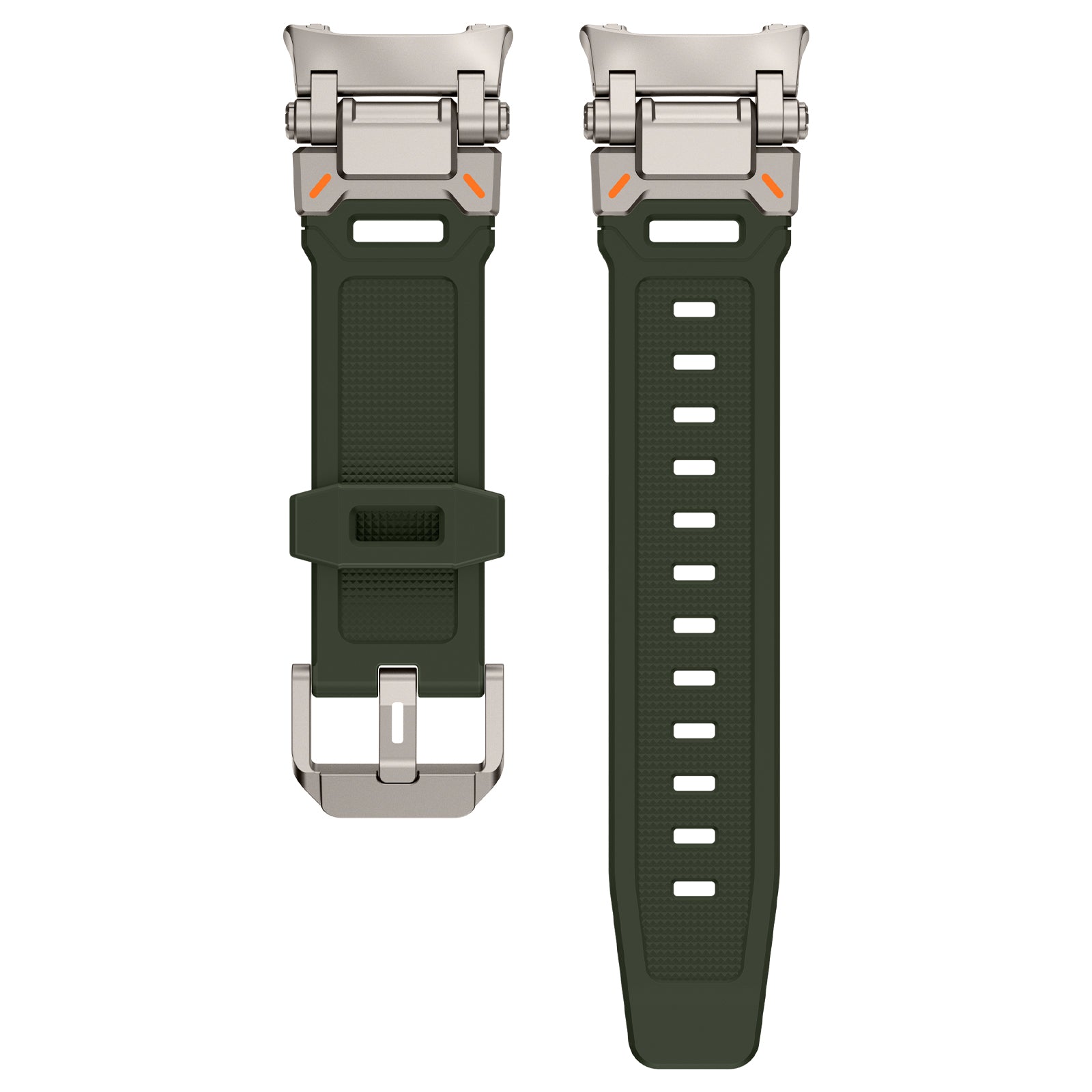 Samsung Galaxy Watch 8 - 40mm 'Explorer' Silicone Strap (Green with Titanium)