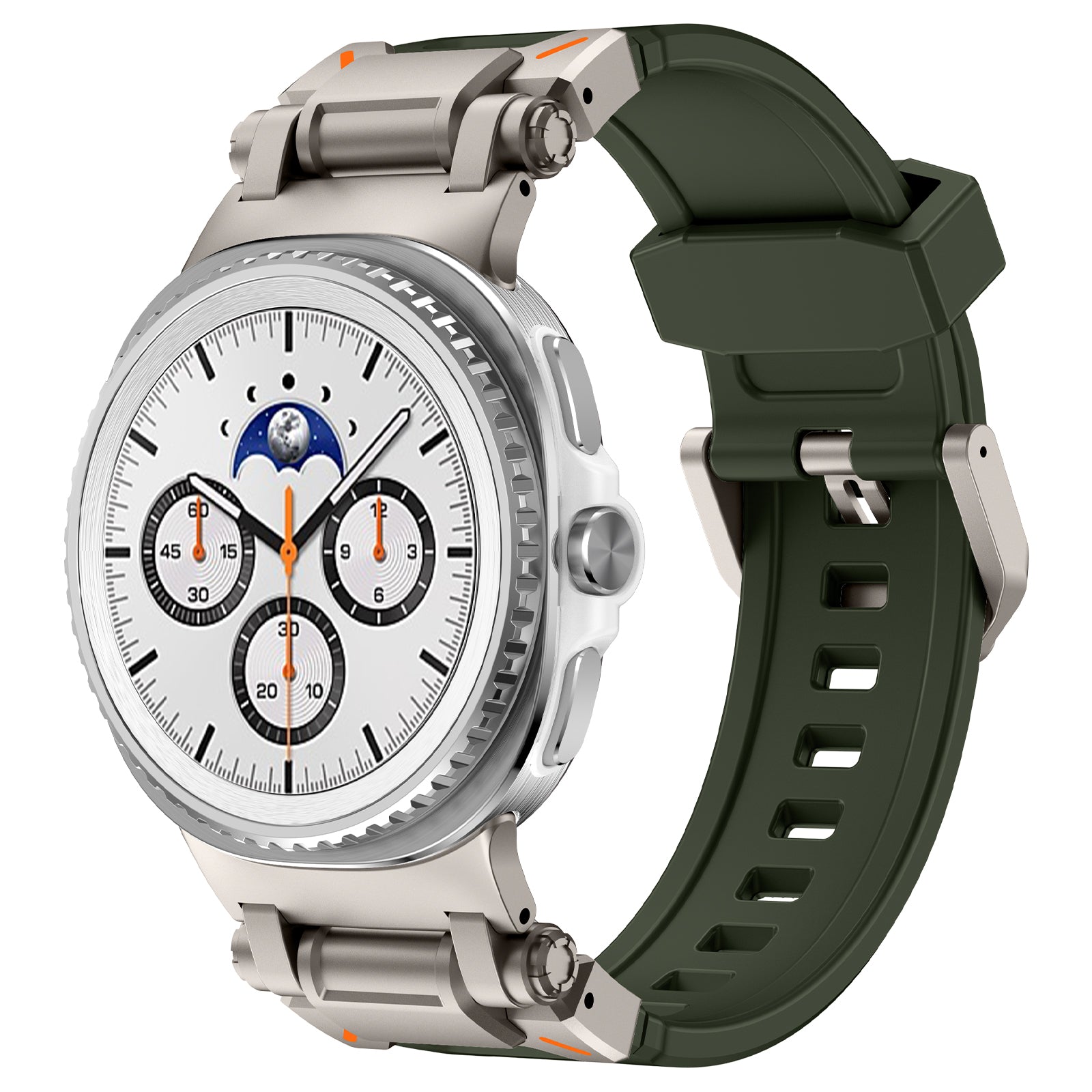 Samsung Galaxy Watch 8 - 40mm 'Explorer' silicone band (groen met titanium)