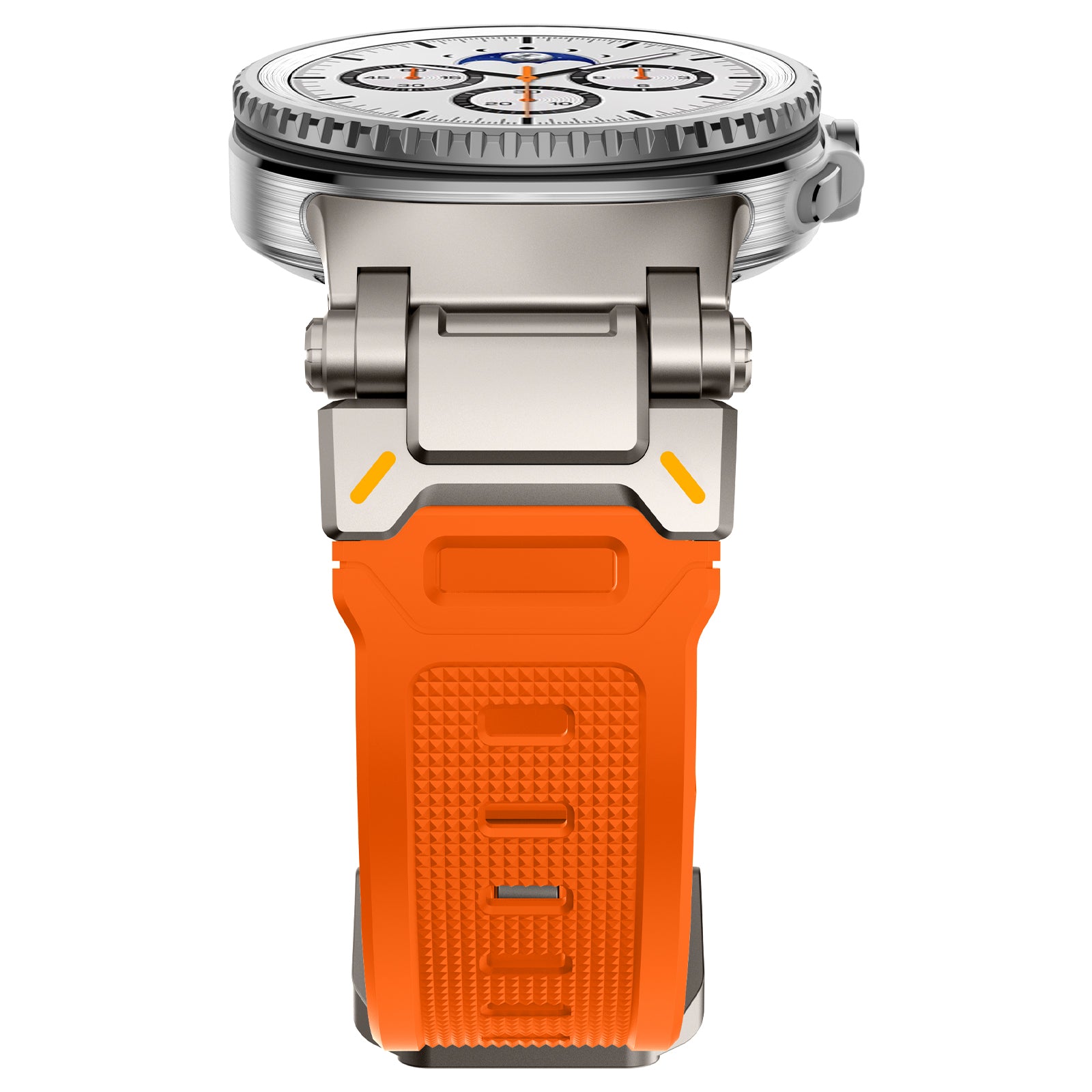 Samsung Galaxy Watch 8 Classic 'Explorer' silicone band (oranje met titanium)
