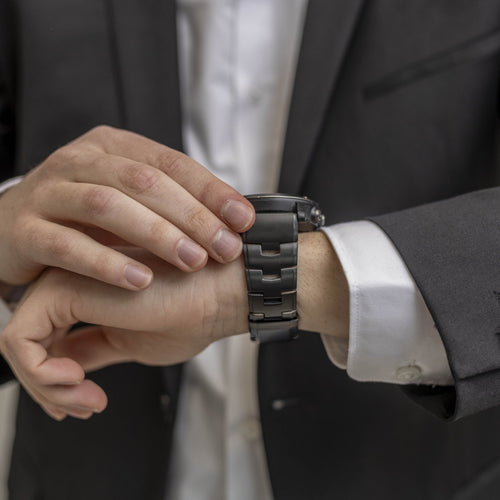 Garmin Fenix E titanium bandje (zwart)