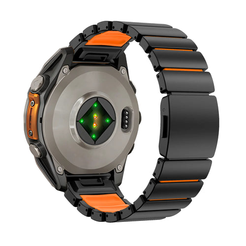 Bandz Garmin Instinct 2 Titanium Strap 'Hybrid' (Black/Orange)