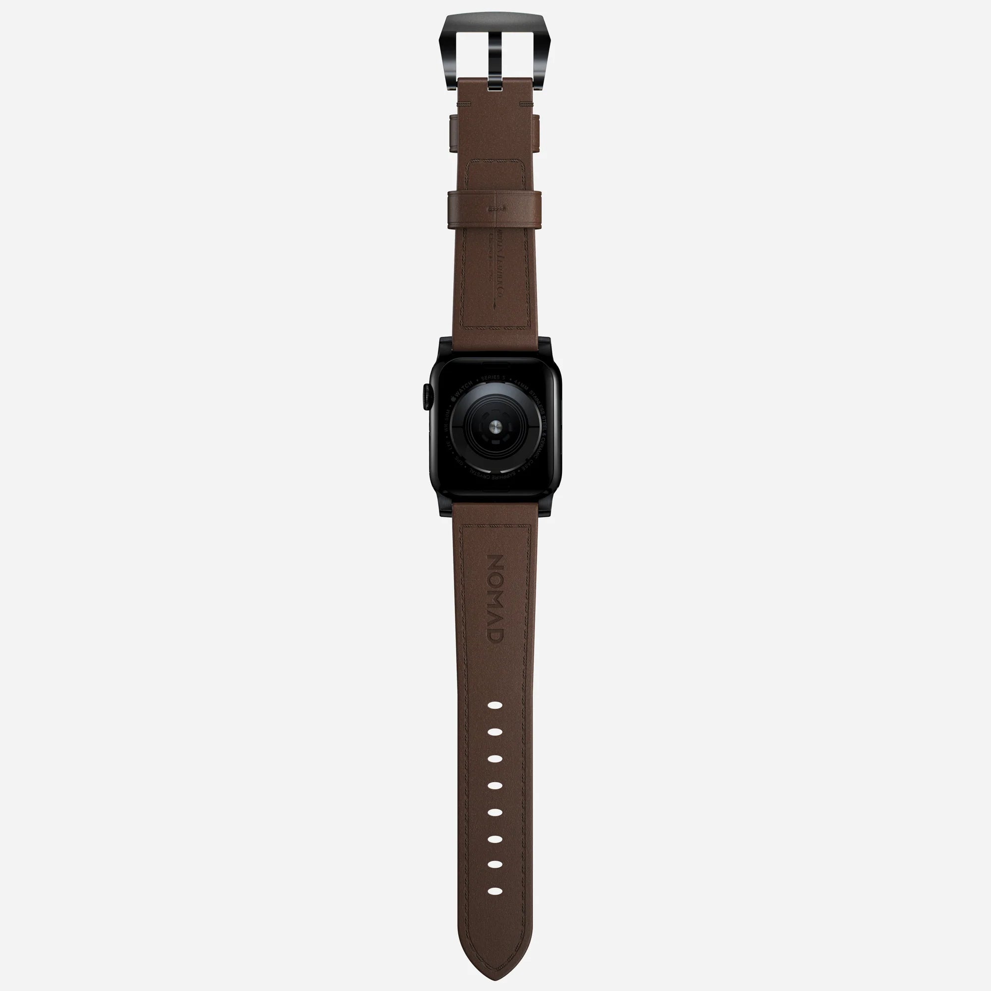Nomad Traditional Apple Watch leren bandje (bruin/zwart)
