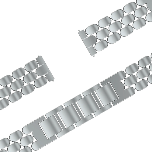 Bandz Fossil Gen 5e - 42mm Steel Strap 'Oval' (Silver)
