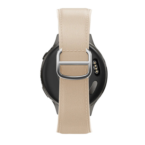 Bandz Amazfit GTS 4 Lederen band 'D-Type' (beige)