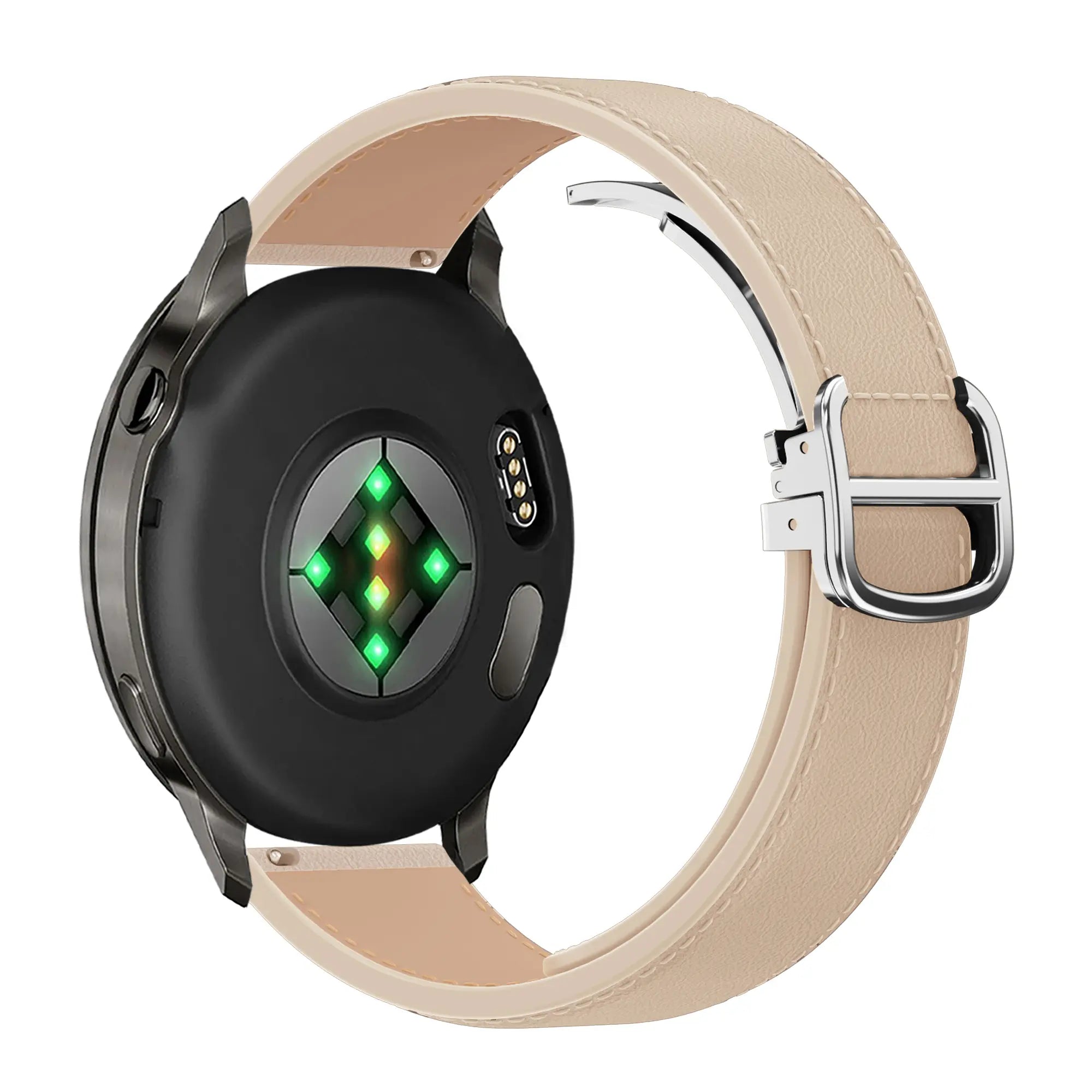 Bandz Amazfit GTS 4 Lederen band 'D-Type' (beige)