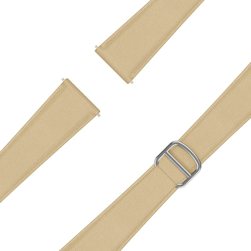 Bandz Amazfit Bip U Lederen band 'D-Type' (creme)