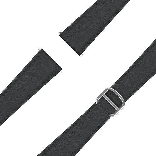 Bandz Amazfit Bip U Lederen band 'D-Type' (zwart)