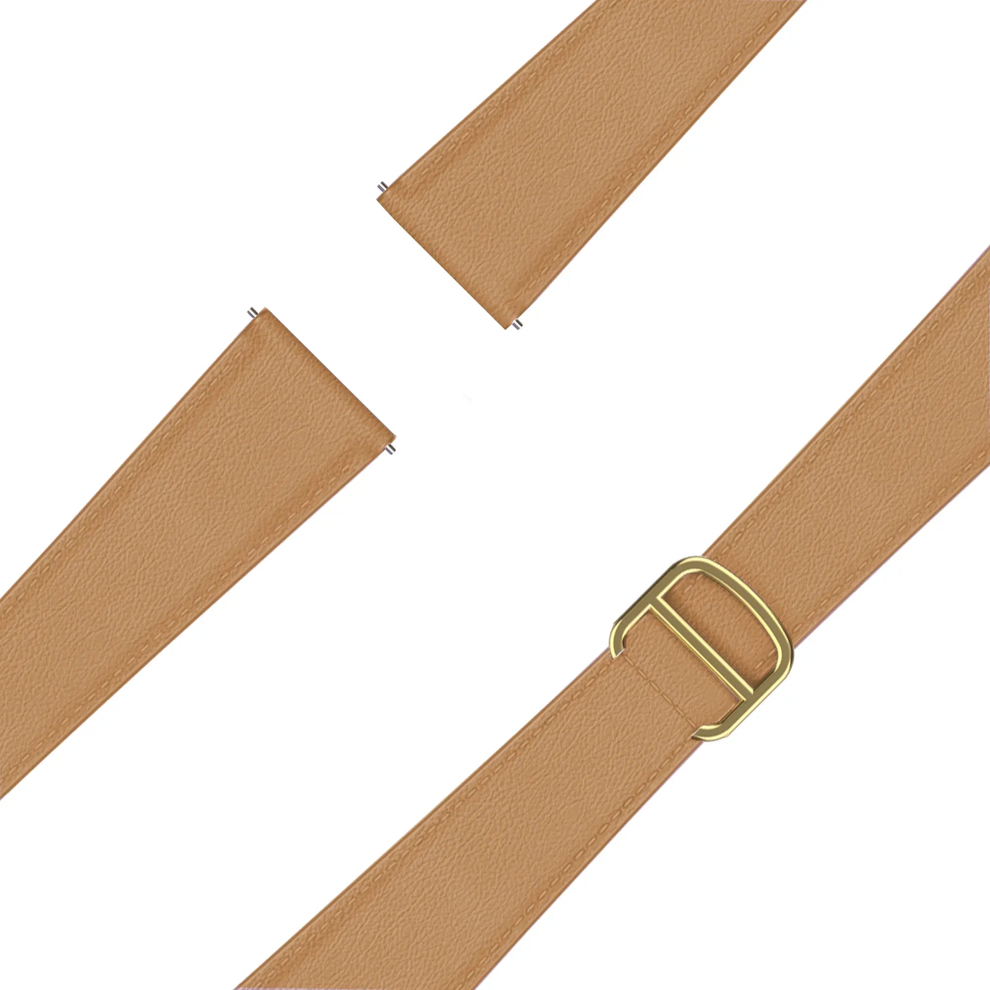 Bandz Samsung Galaxy Watch 7 - 40mm Lederen band 'D-Type' (milk tea)