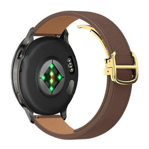 Bandz Samsung Galaxy Watch 7 - 40mm Lederen band 'D-Type' (donkerbruin)