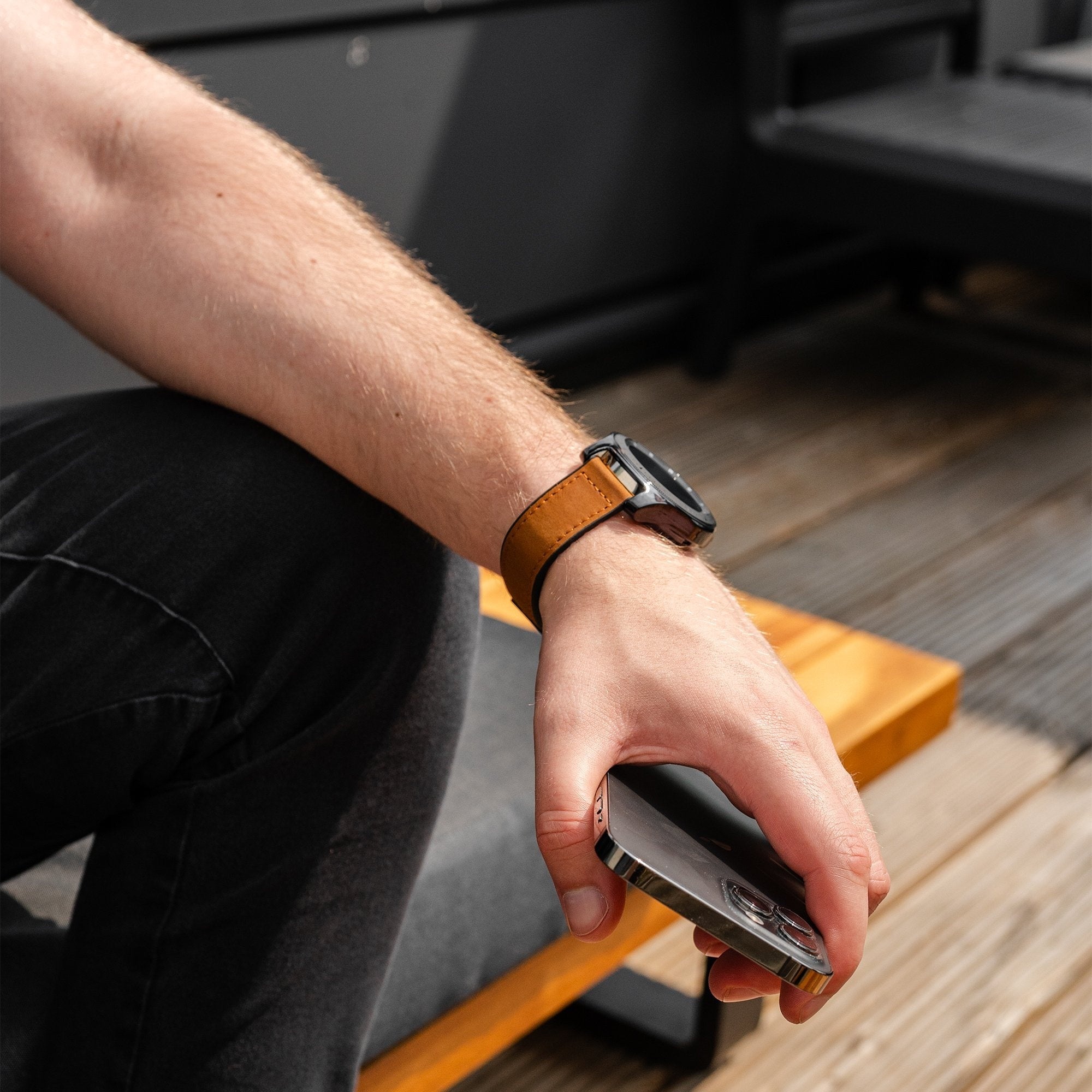 Amazfit Balance 2 leren bandje met D-buckle (donkerbruin)